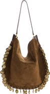 Isabel Marant Oskan Soft Medallion Suede Hobo Bag