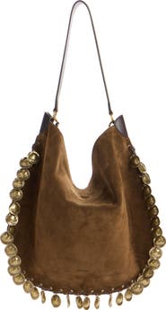 Isabel Marant Oskan Soft Medallion Suede Hobo Bag