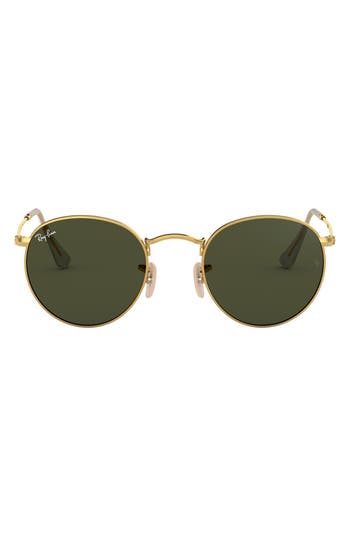 Ray Ban Ray-ban Legend Collection 47mm Round Sunglasses In Gold Green