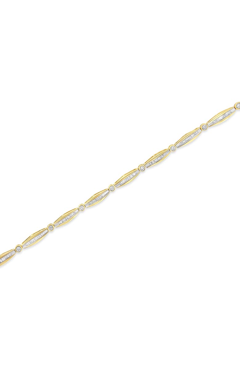 Haus of Brilliance 14K Gold 1-1/2 Cttw Diamond Bezel and Tapered Link Bracelet, Alternate, color, Yellow