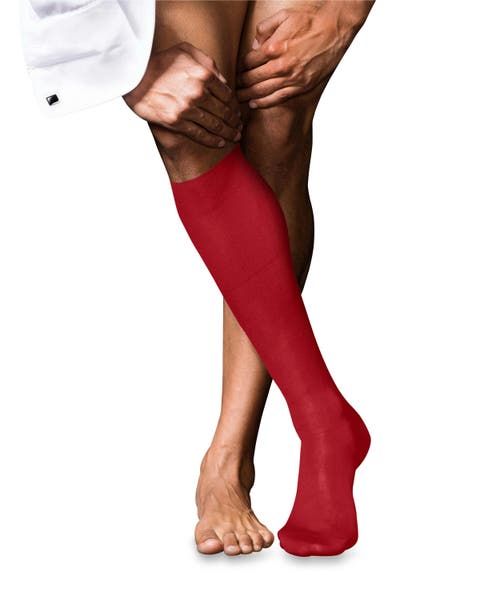 Falke No. 9 Egyptian Cotton Luxury Dress Socks In Red