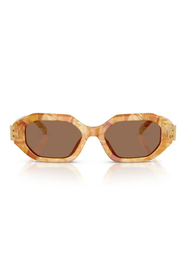 51mm Irregular Sunglasses, Main, color, MILKY PEARL AMBER / BROWN