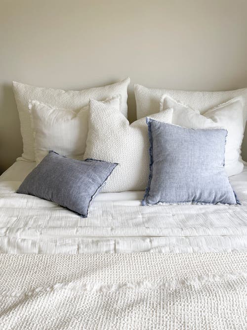 Anaya Chambray Soft Linen Pillow In Chambray Blue