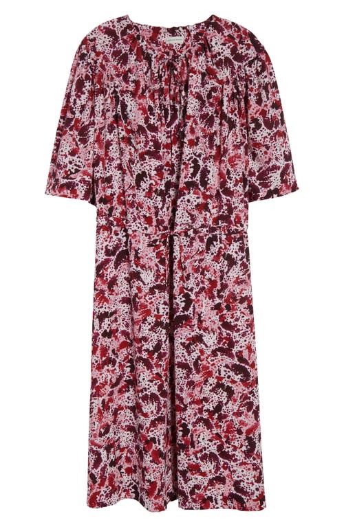 Dries Van Noten Daffie Orchid Petal Print Midi Dress In Multi