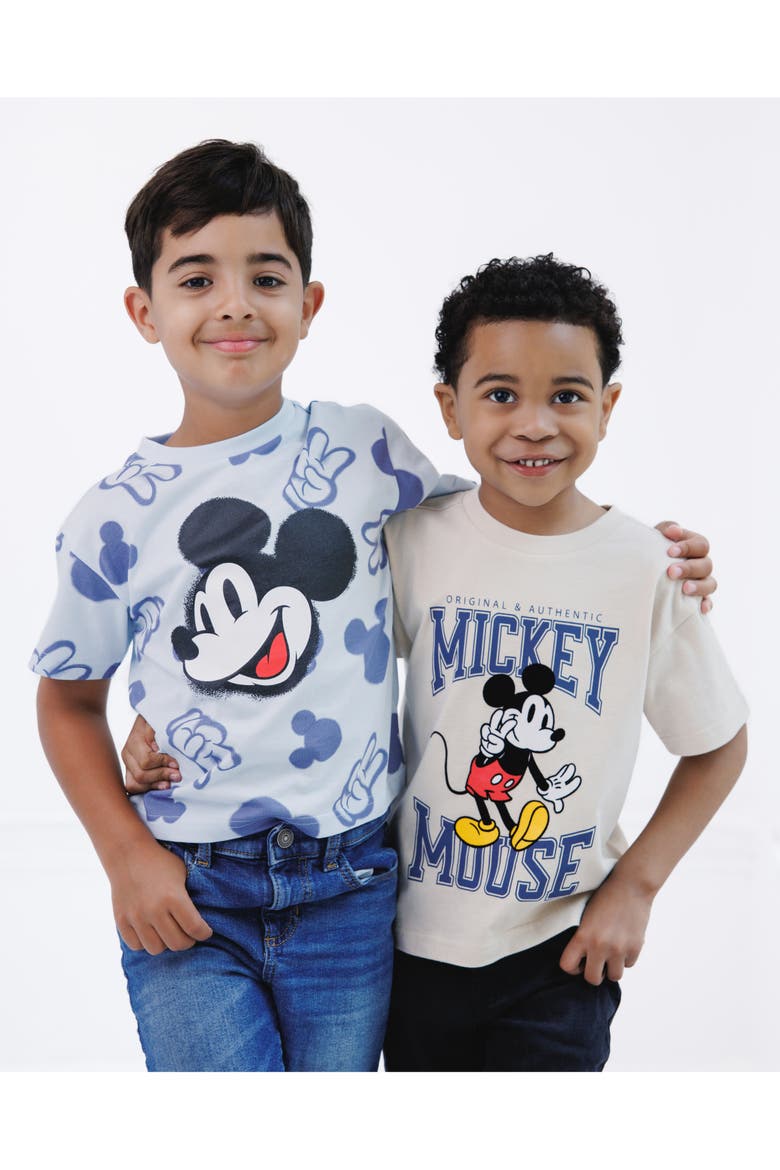 Mickey Mouse 3-Pack Short Sleeve T-Shirts, Alternate, color, Beige Burgundy Blue