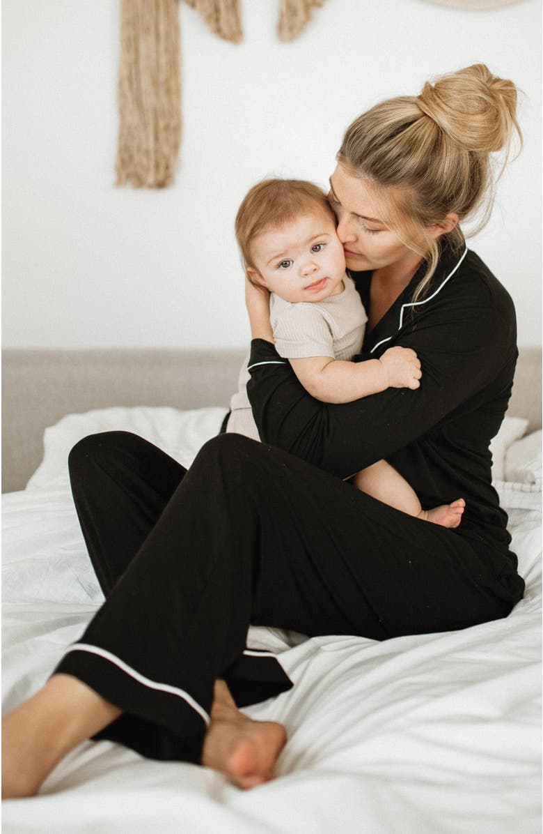 Kindred Bravely Clea Long Sleeve Pajama Set, Alternate, color, Black