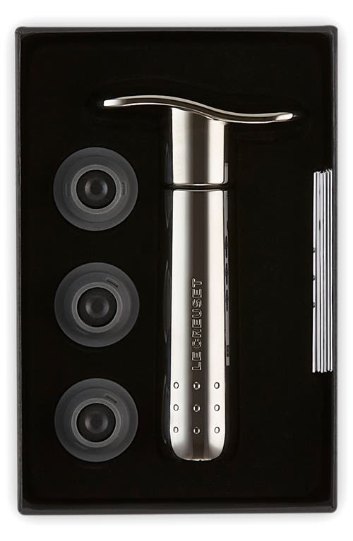 LE CREUSET LE CREUSET METAL WINE PUMP AND 3 STOPPERS