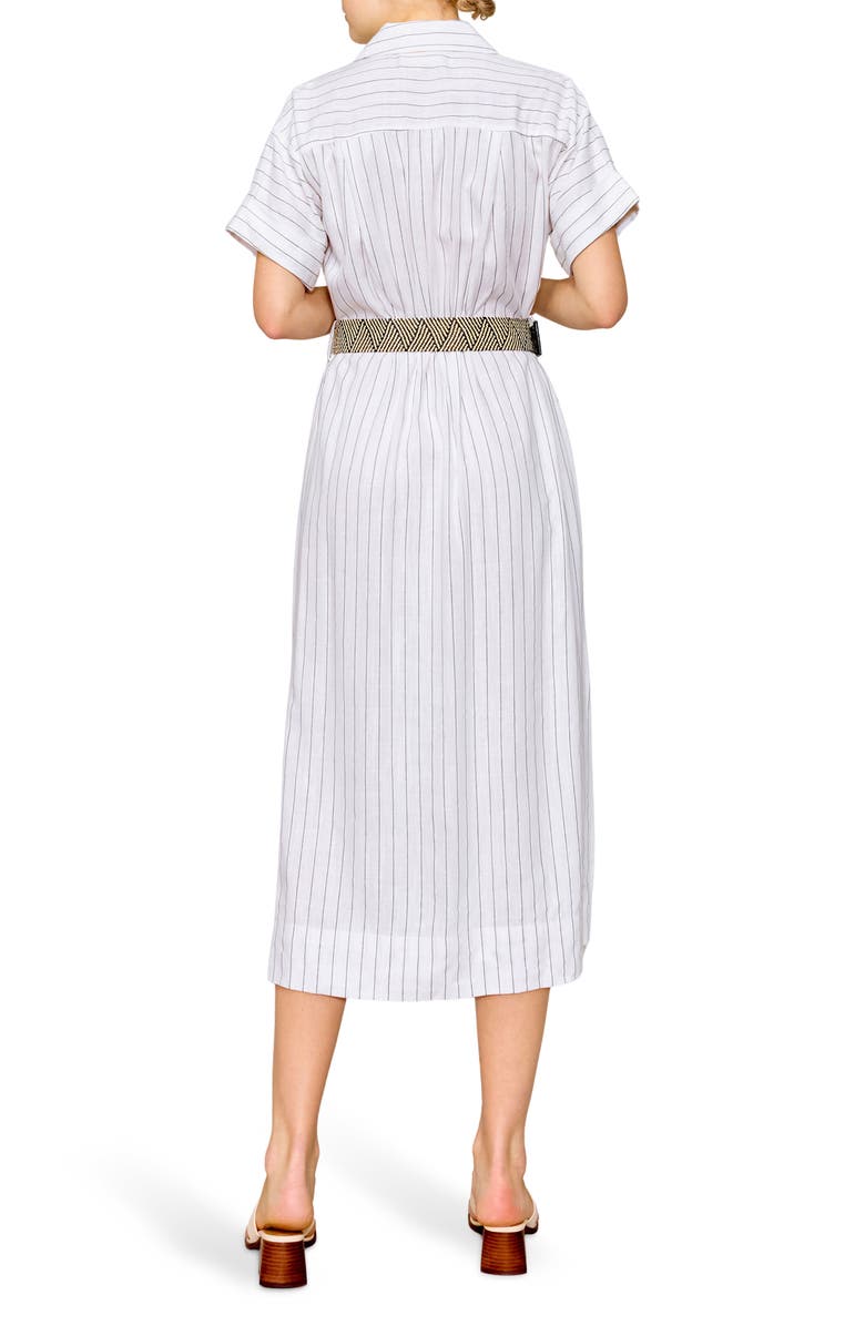 MELLODAY Stripe Belted Shirtdress, Alternate, color,