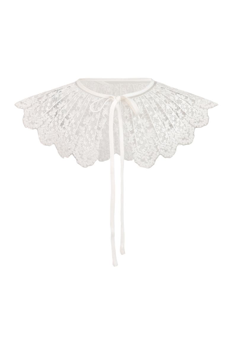 Lace Ribbon Stole, Main, color, White