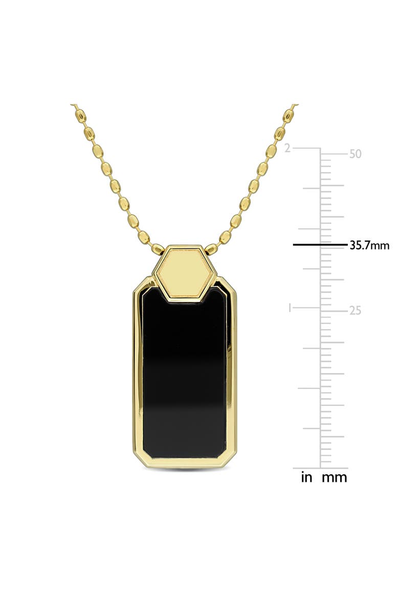 Onyx Geometric Dog Tag Pendant Necklace, Alternate, color, BLACK