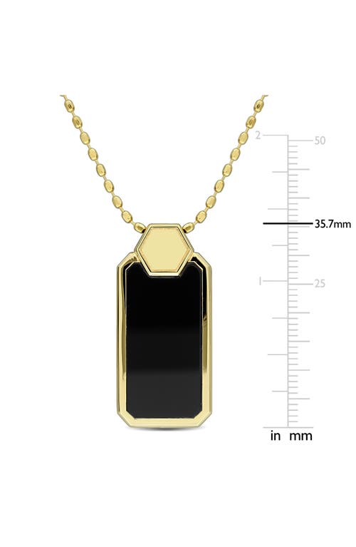 Delmar Onyx Geometric Dog Tag Pendant Necklace In Gold