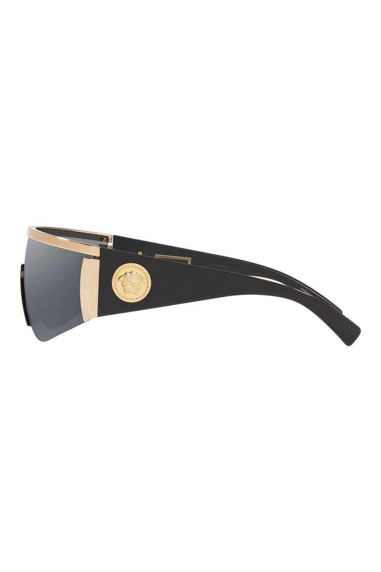 Tribute 147mm Shield Sunglasses, Alternate, color, PALE GOLD/ GREY MIRROR