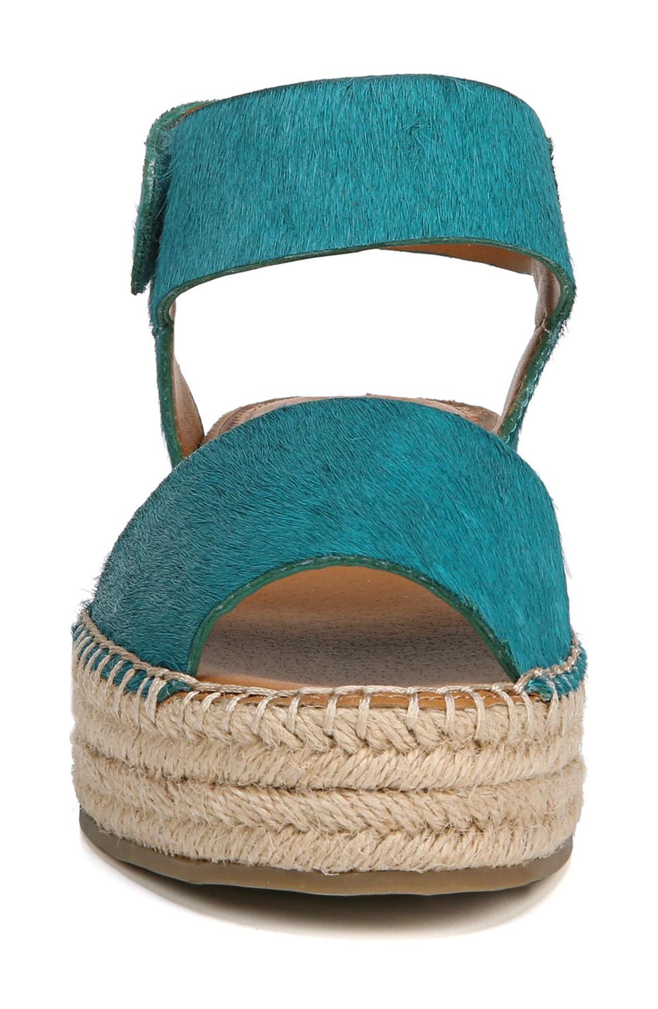 Sierra Platform Wedge Espadrille, Alternate, color, ARUBA GREEN CALF HAIR