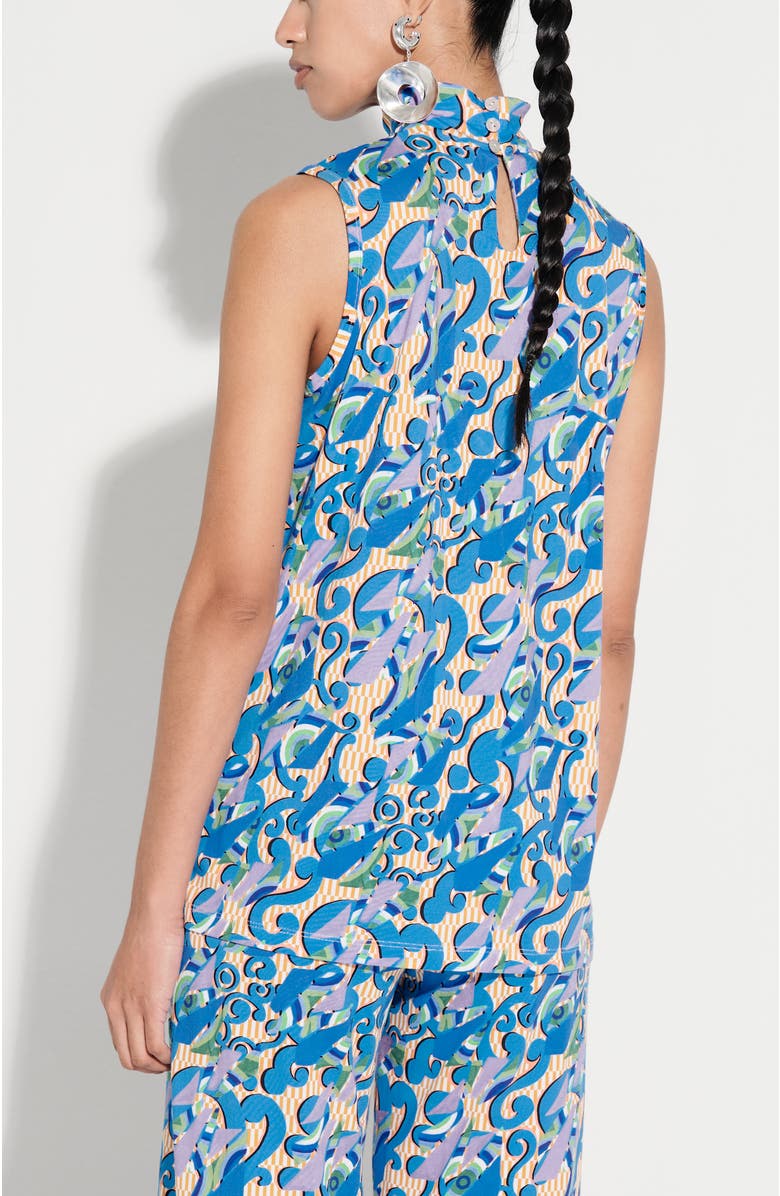 De Loreta Jubileo Mock Neck Sleeveless Cotton Top, Alternate, color, 