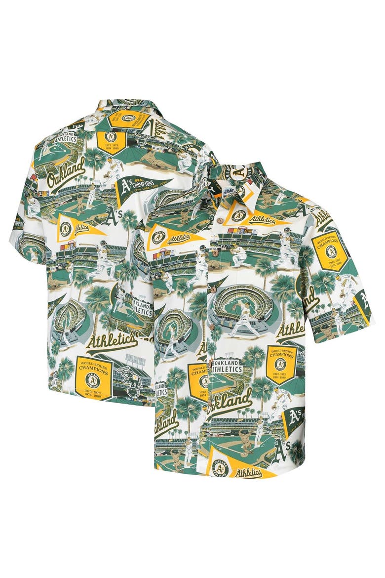 Men's Reyn Spooner Green Oakland Athletics Scenic Button-Up Shirt, Main, color, Green