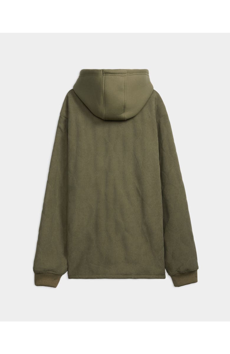 ECKO Hunter faux shearling Varsity Jacket, Alternate, color, Olive Green