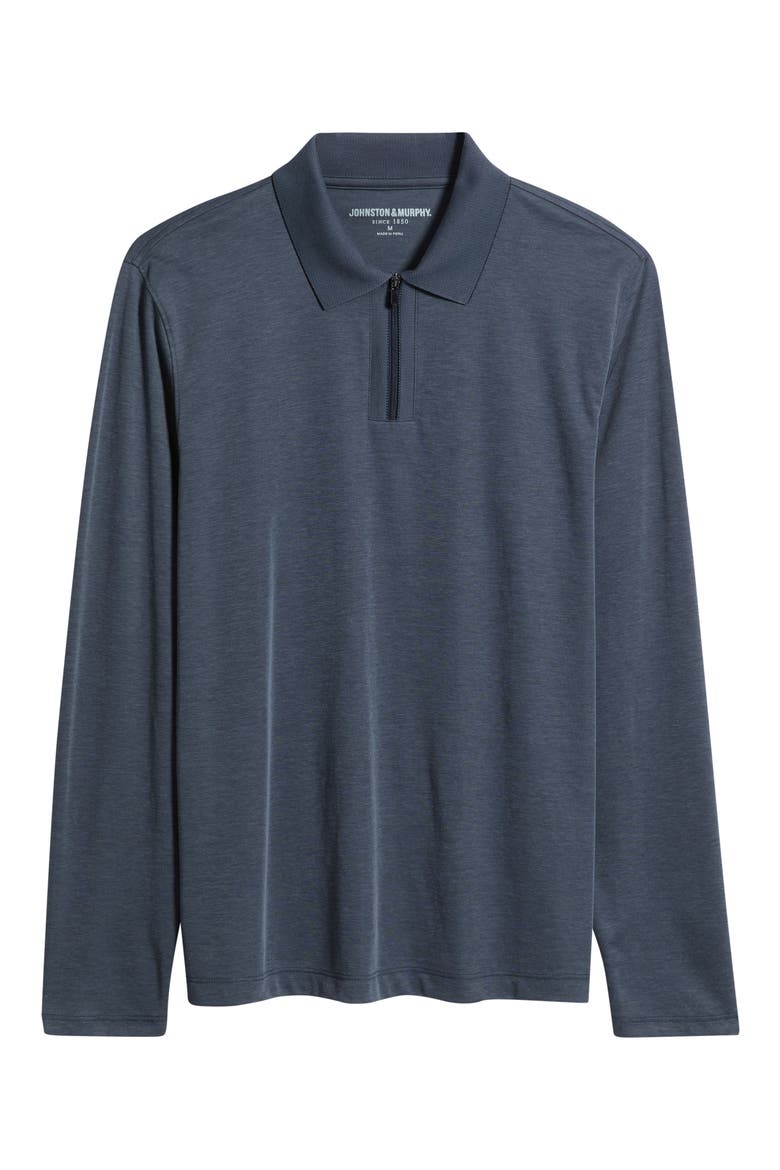 Cochran Long Sleeve Zip Polo, Main, color, STEEL BLUE