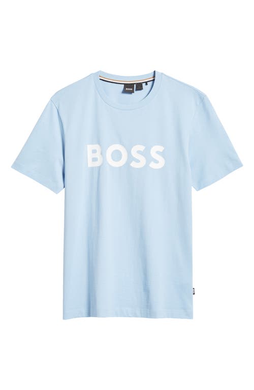 Hugo Boss Boss Tiburt Logo Graphic T-shirt In Light Blue
