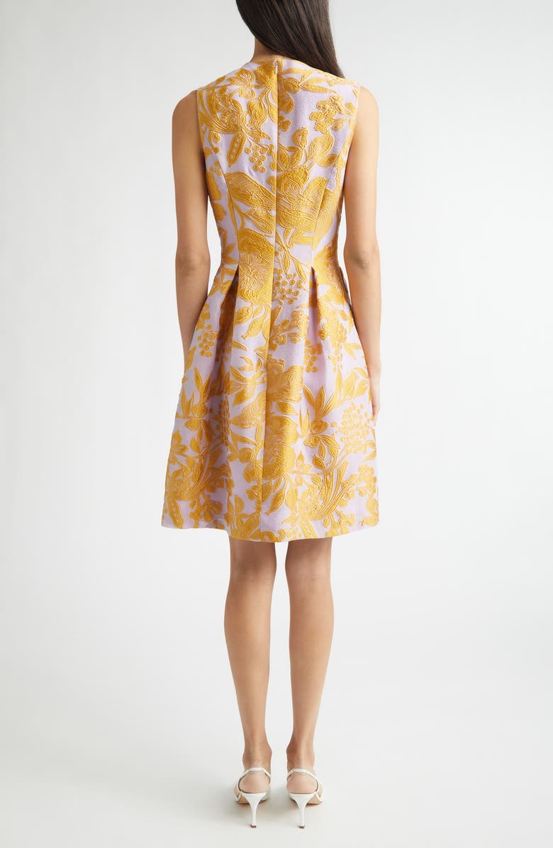 Lela Rose Betsy Floral Jacquard Cocktail Dress, Alternate, color, Peony Multi