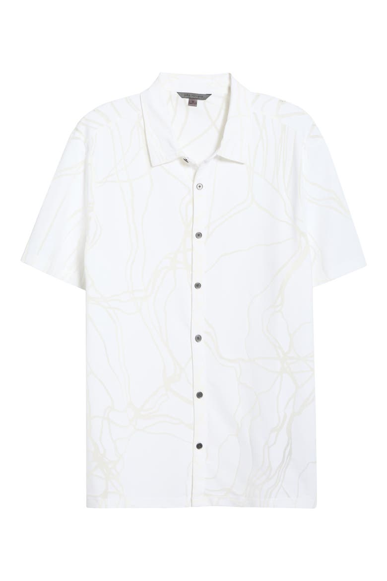 Elio Tangled Burnout Short Sleeve Button-Up Shirt, Alternate, color, WHITE