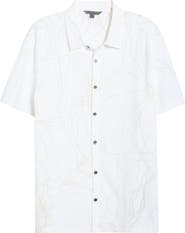 John Varvatos Elio Tangled Burnout Short Sleeve Button-Up Shirt