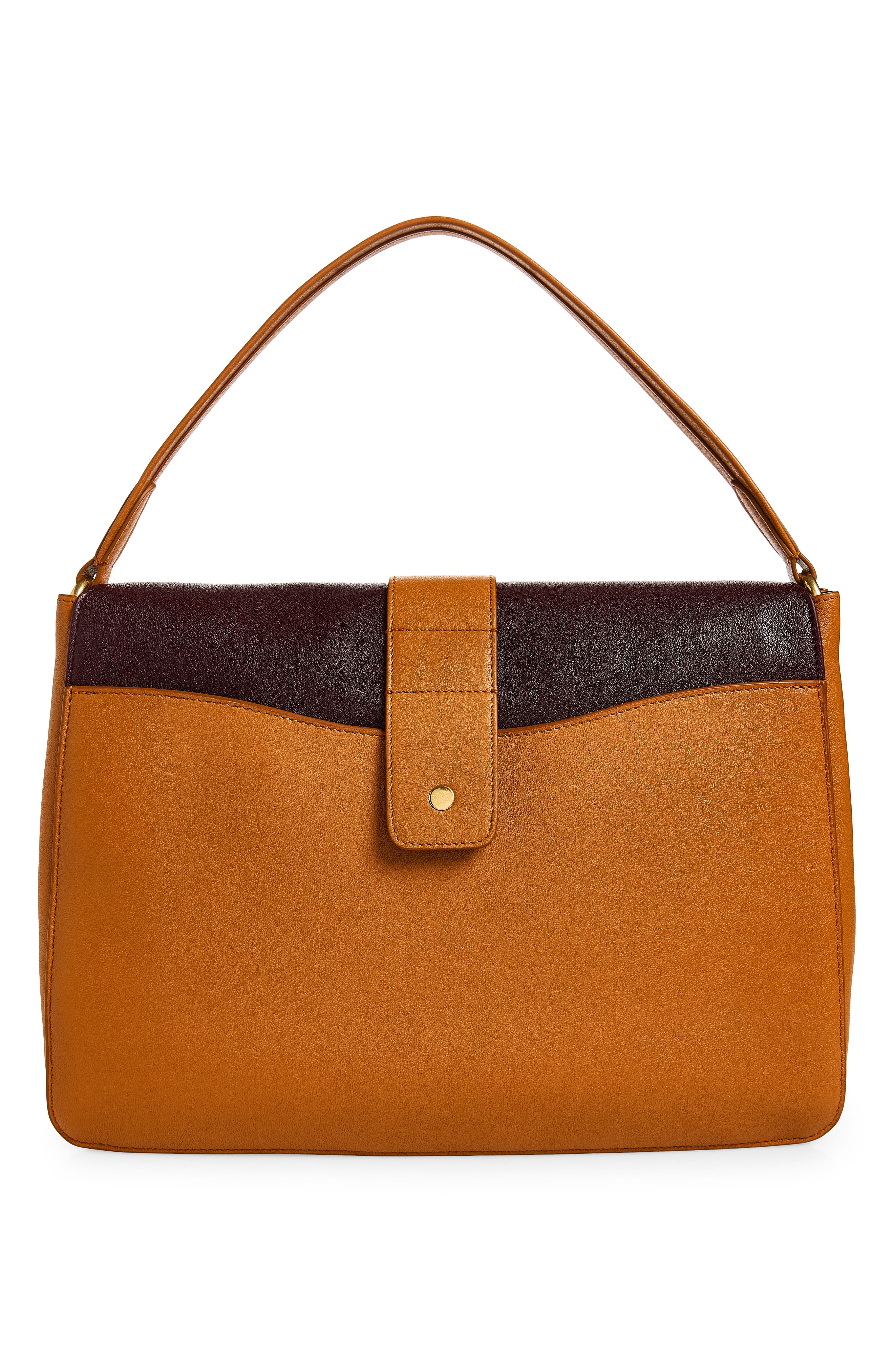 Burberry Medium Rider Colorblock Leather Top Handle Bag, Alternate, color, Vineyard/ Pink/ Brown