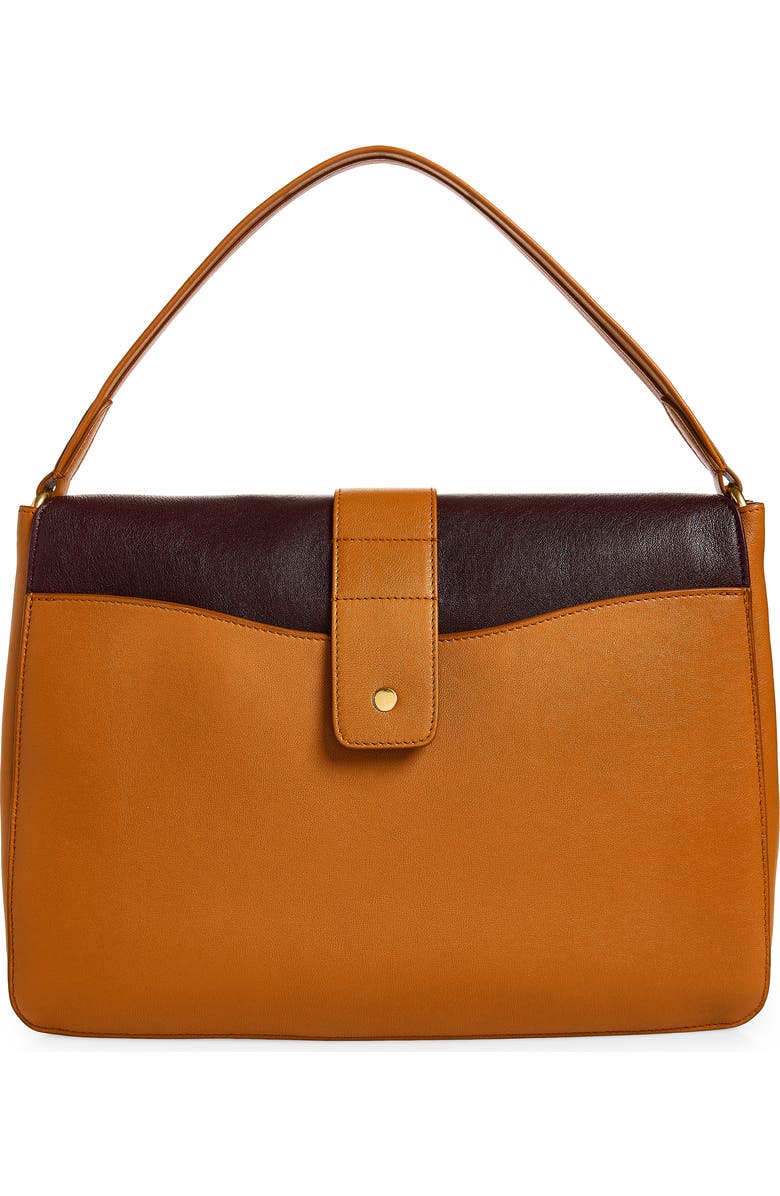 Burberry Medium Rider Colorblock Leather Top Handle Bag, Alternate, color, Vineyard/ Pink/ Brown