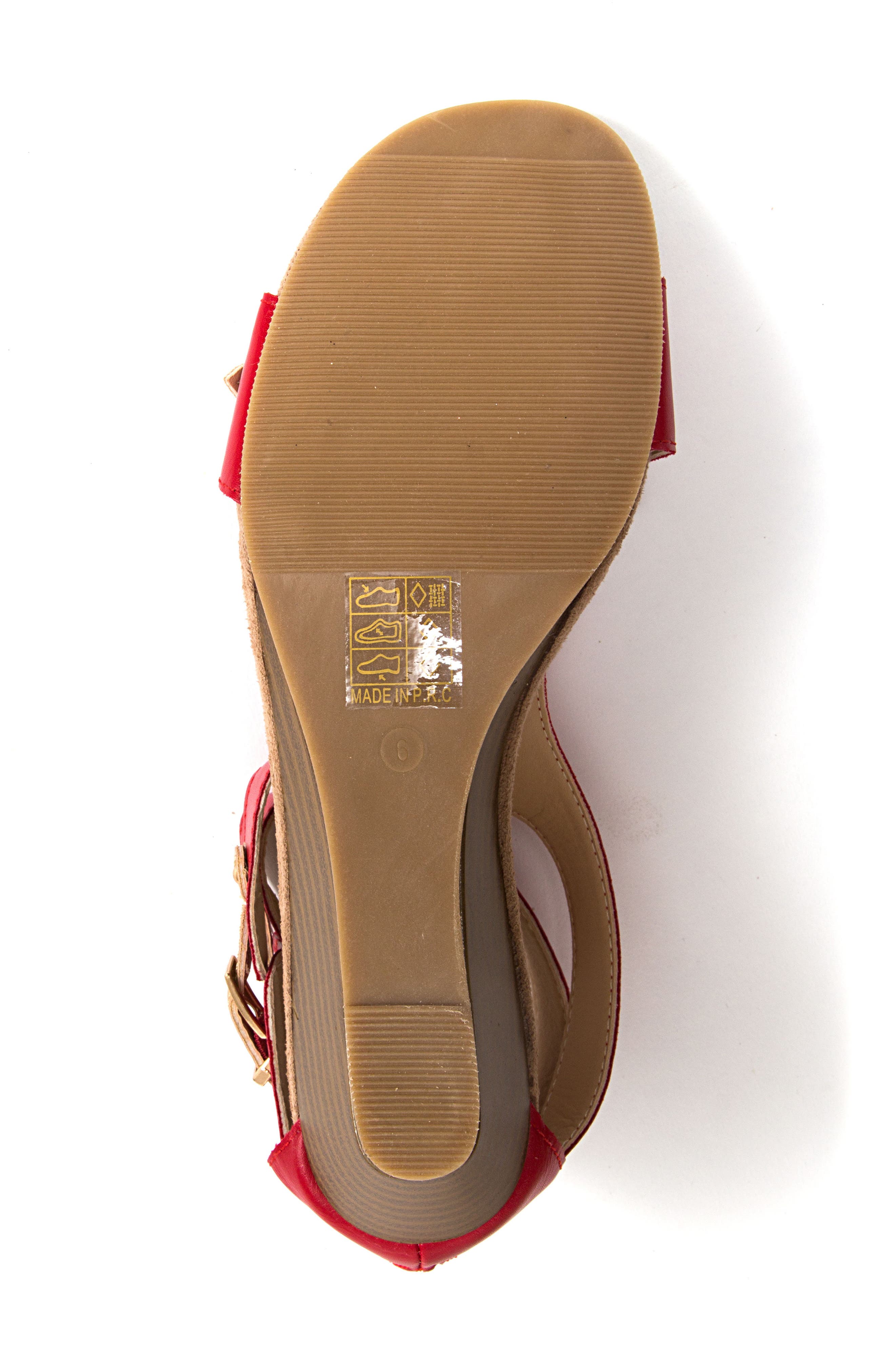 Softy Wedge Heel Sandal, Alternate, color, RED