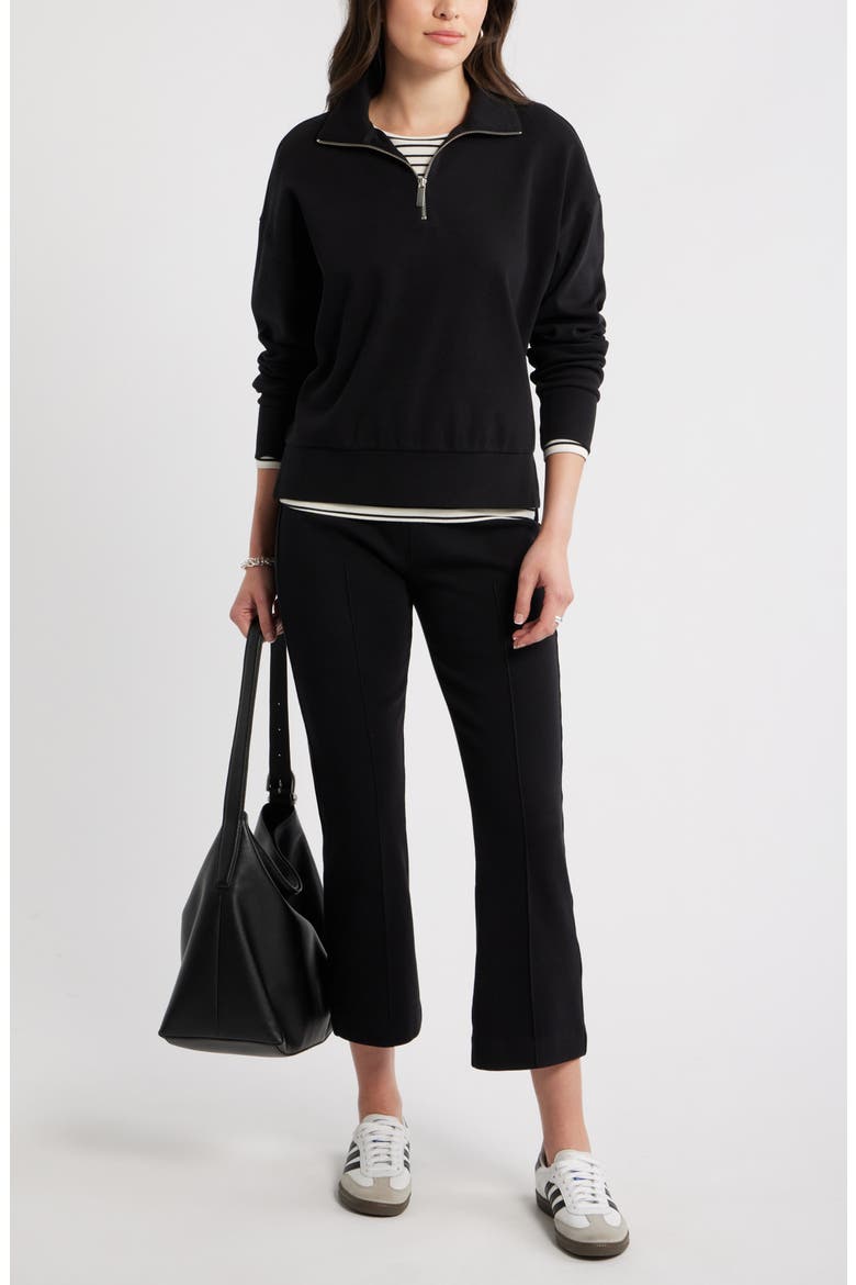 Half Zip Sweatshirt, Alternate, color, BLACK