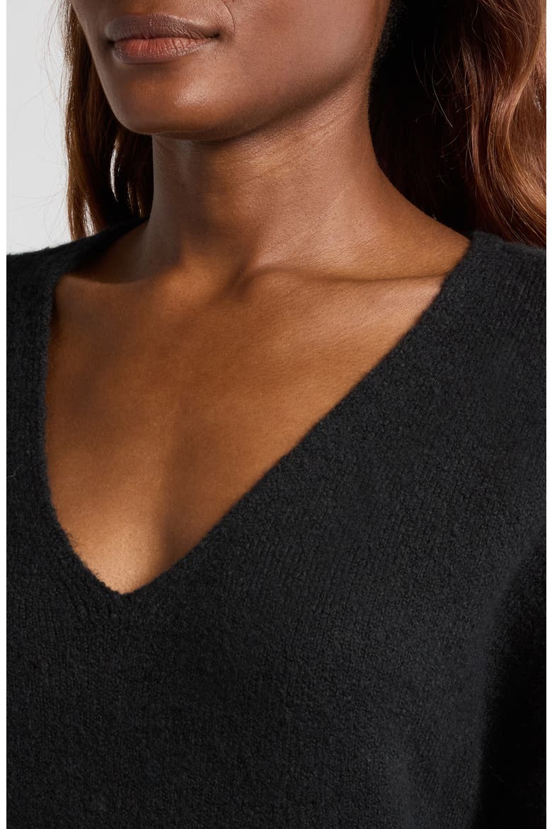 V-Neck Wedge Sweater, Alternate, color, TRUE BLACK