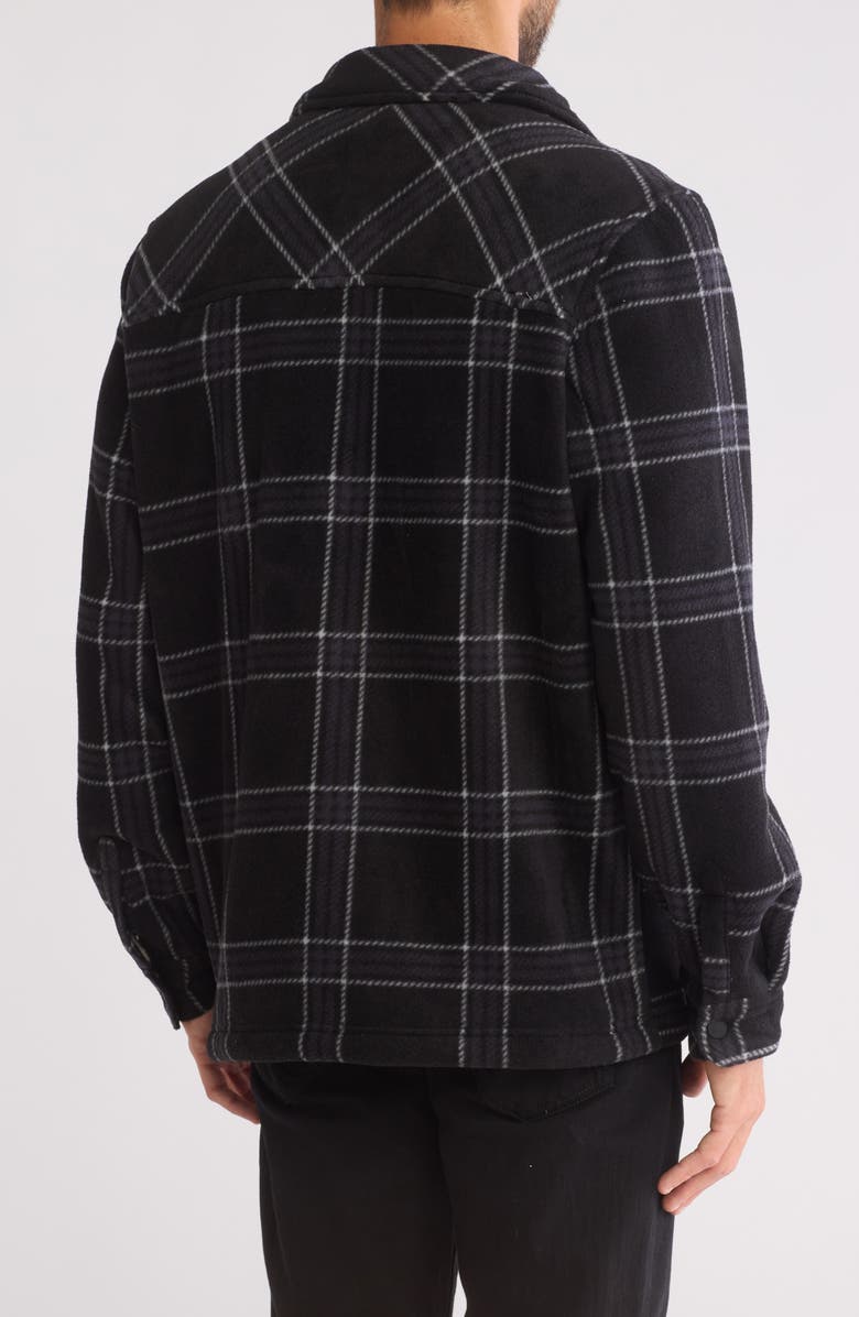 Hurley Plaid Polar Fleece & Faux Shearling Shirt Jacket, Alternate, color, 