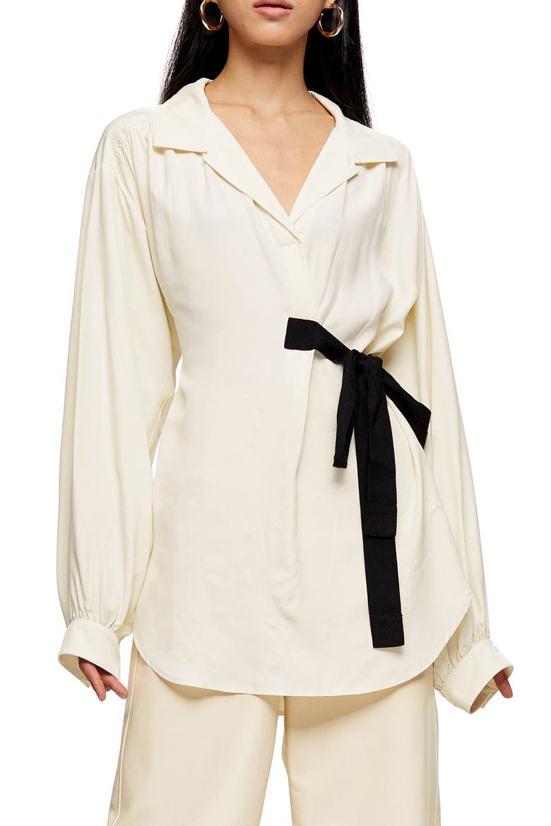Wrap Blouse, Main, color, CREAM