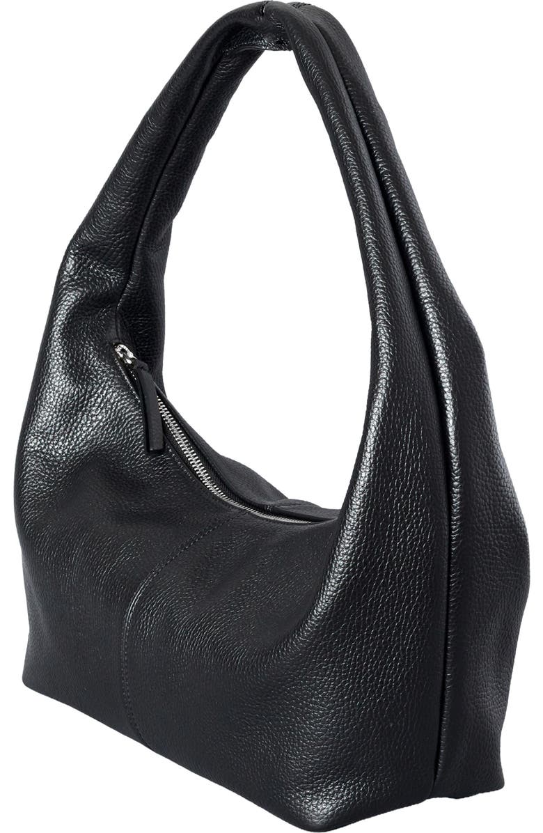 HYER GOODS Leather Everday Shoulder Bag, Alternate, color, Black/Silver