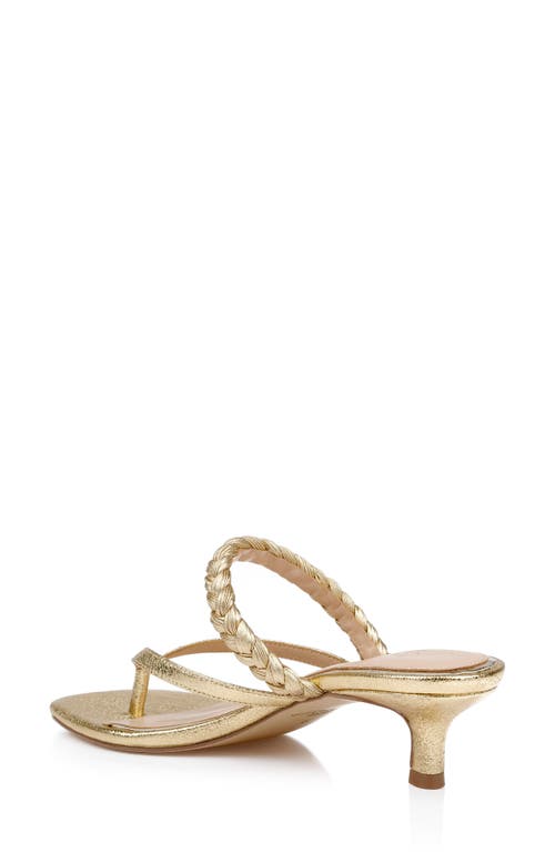 Shop Jewel Badgley Mischka Nadya Kitten Heel Flip Flop In Gold Metallic