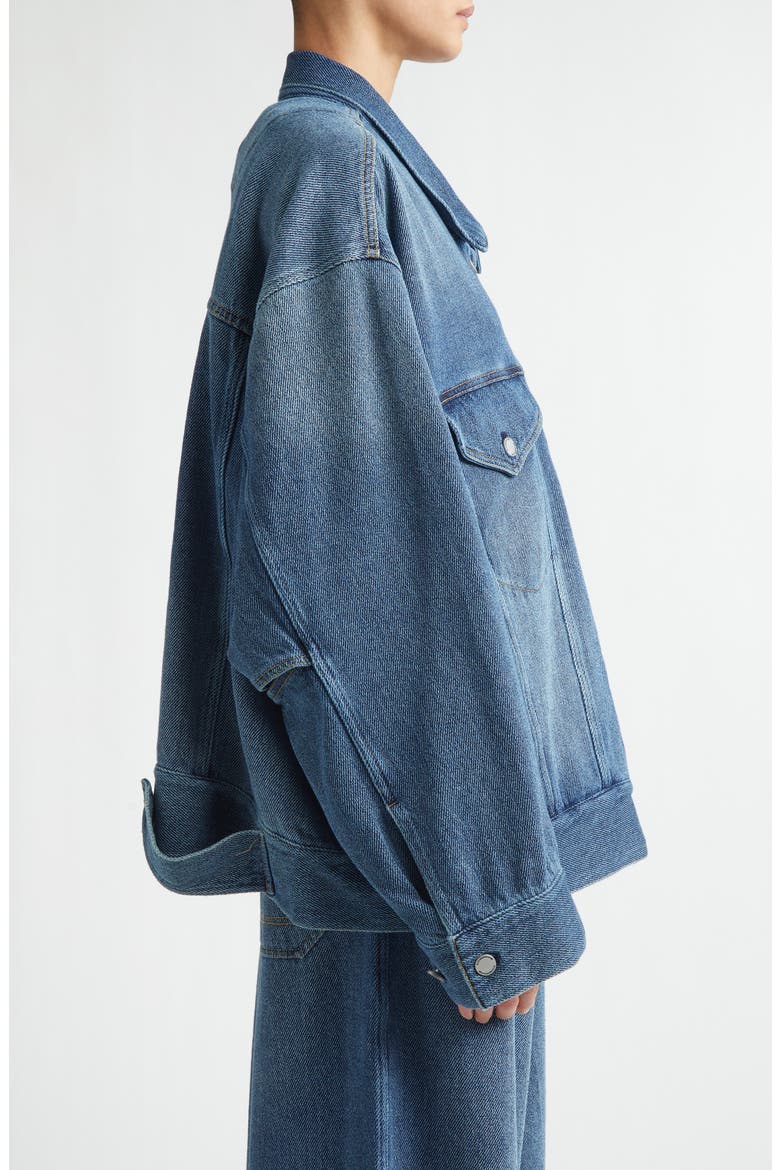 Boxy Oversize Denim Jacket, Alternate, color, BLUE