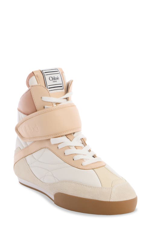 Chloé Kick Low Leather Lace-up Sneakers In Tender Peach