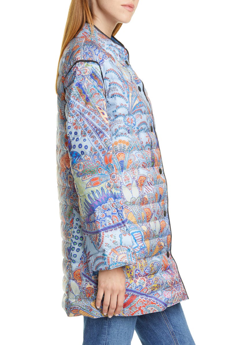 Etro Paisley Print Water Resistant Down Puffer Jacket, Alternate, color, 