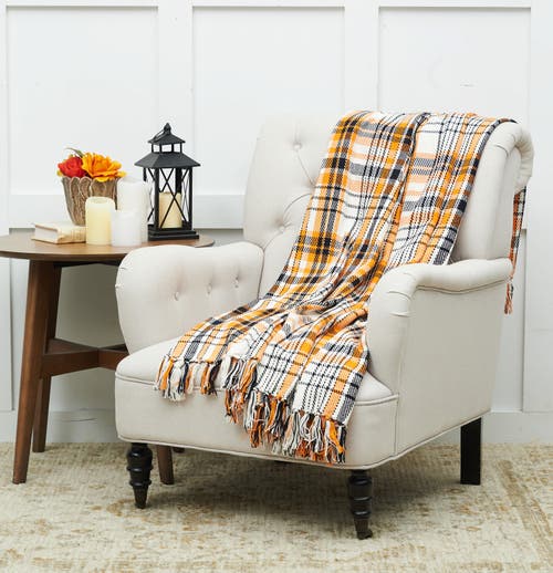 C & F Home C&f Home Fall Plaid Throws In Orange