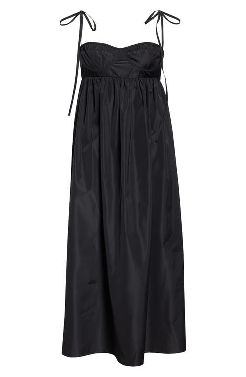Cecilie Bahnsen Alena Bralette Recycled Faille Midi Dress In Black