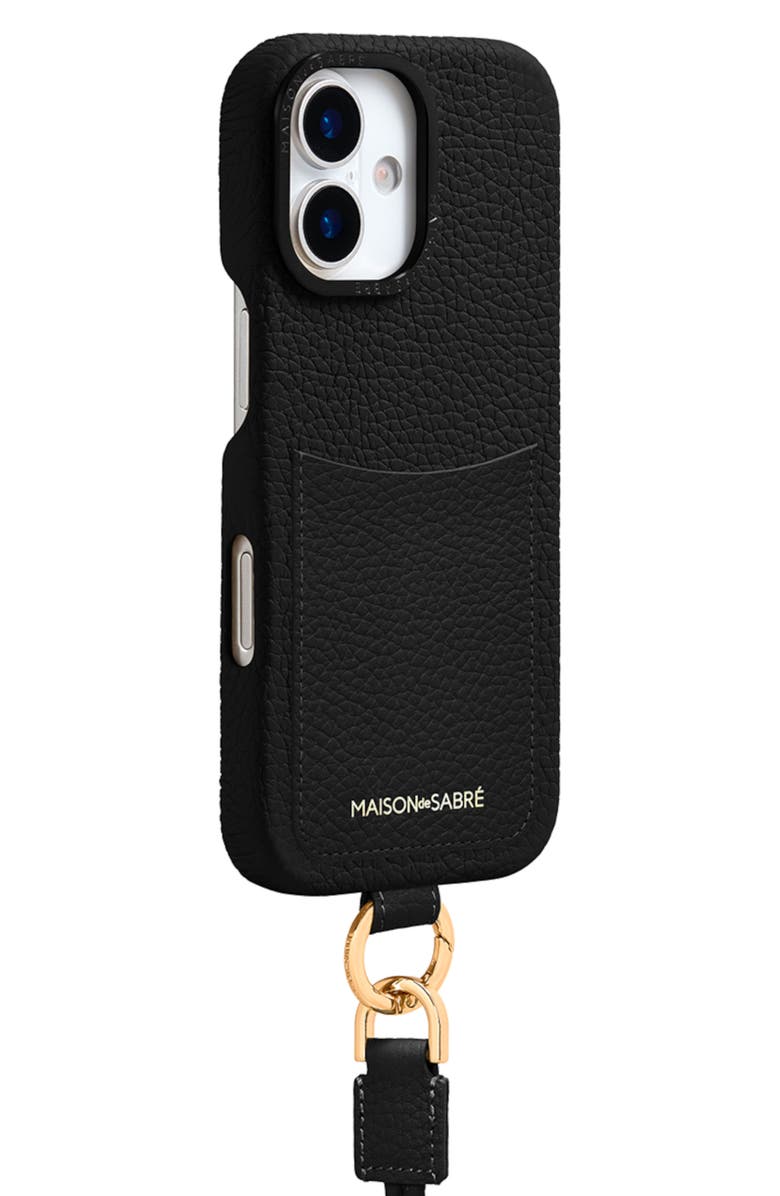 MAISON de SABRÉ Sling Phone Case, Alternate, color, Black Caviar