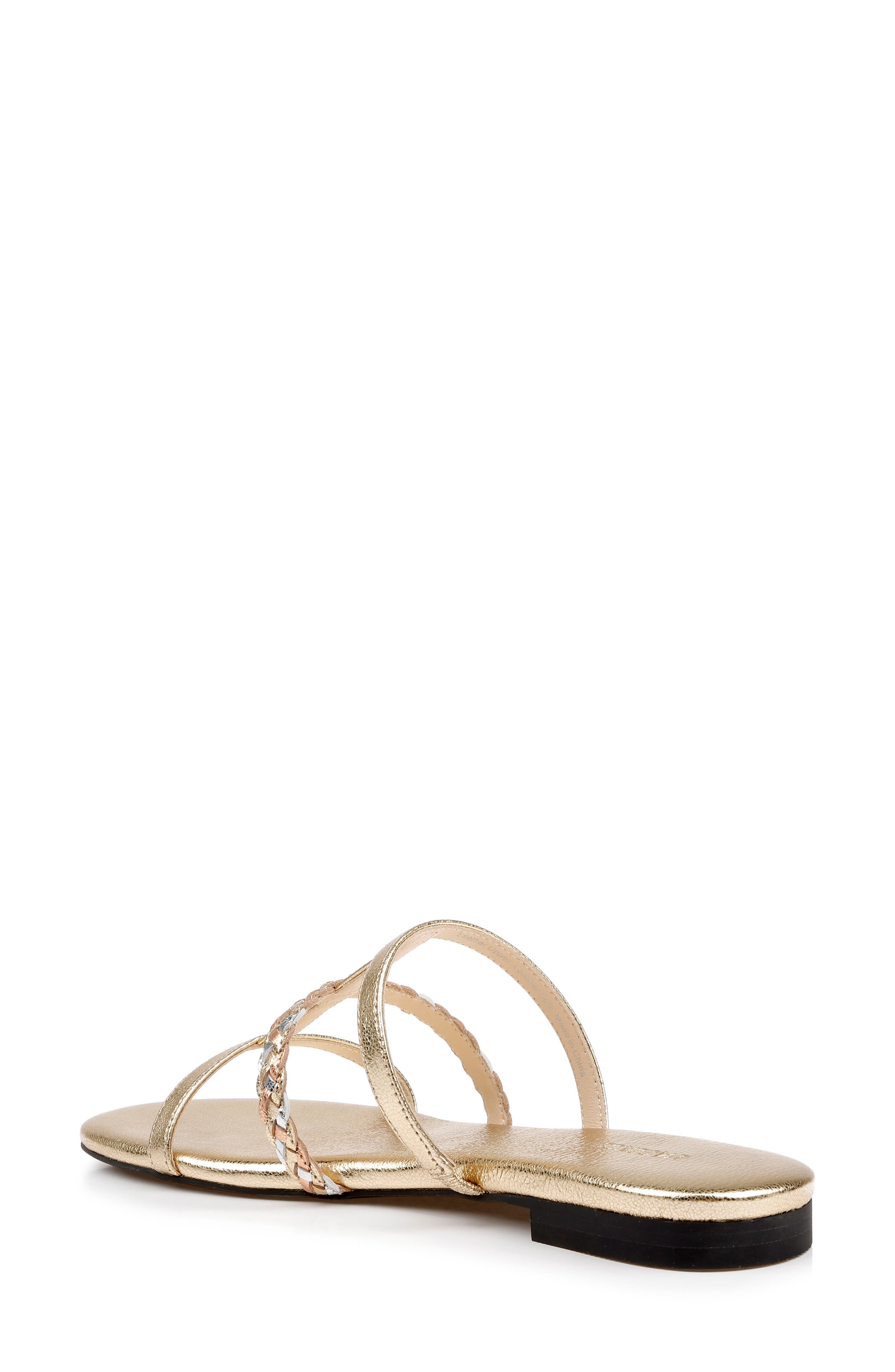 Hennie Slide Sandal, Alternate, color, GOLD MULTI LEATHER