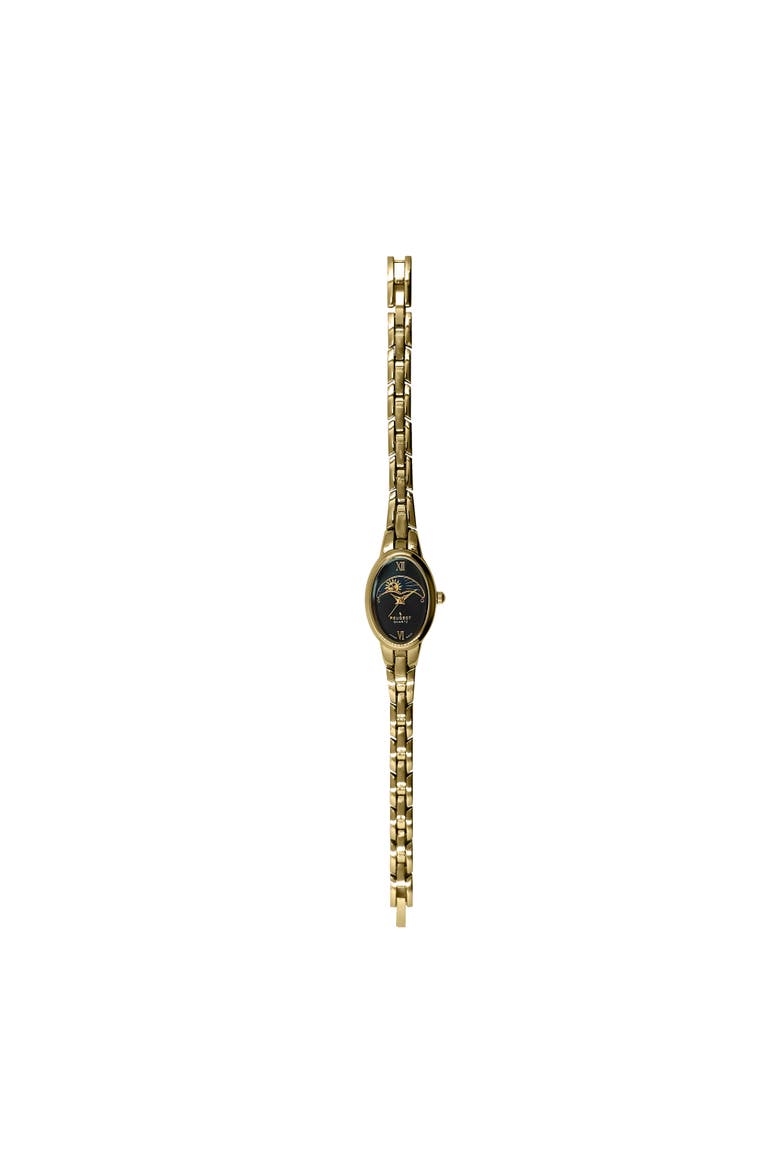 Sun Moon Oval Link Bracelet Watch- 30x25MM, Alternate, color, Black