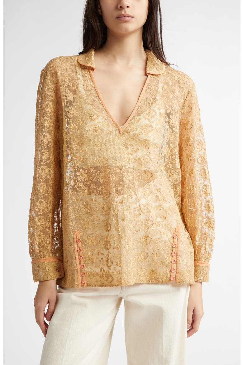 Attic Lace Top, Main, color, ECRU PINK