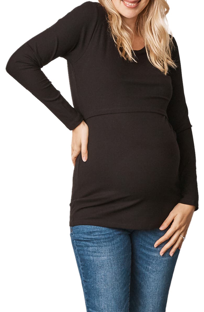 Angel Maternity Long Sleeve Maternity/Nursing Top, Main, color, 