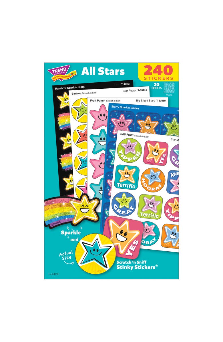 TREND Scratch 'N Sniff All Stars, 240 Count Scented Stickers, Alternate, color, Multicolored