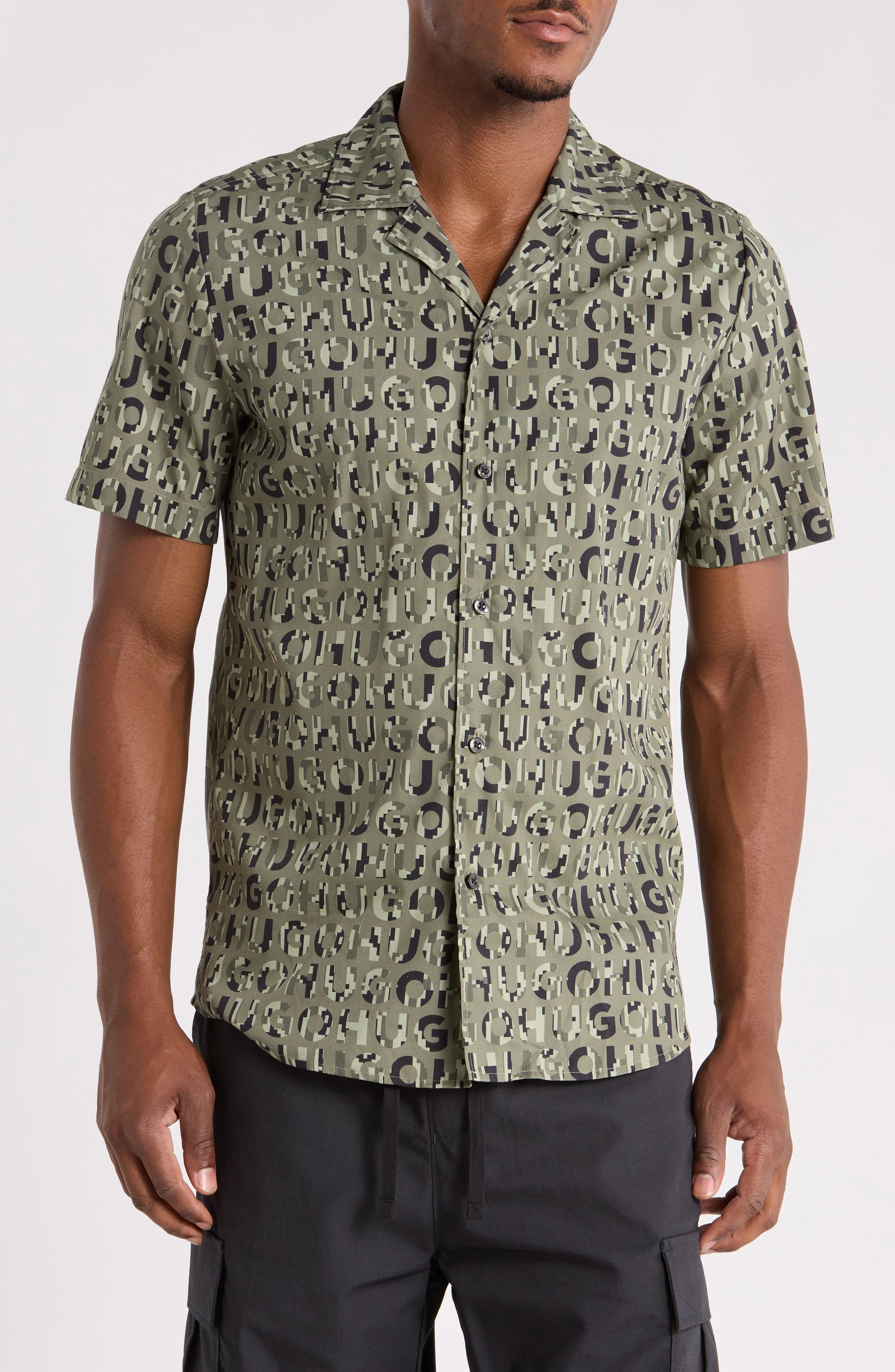 Ellino Logo Print Camp Shirt