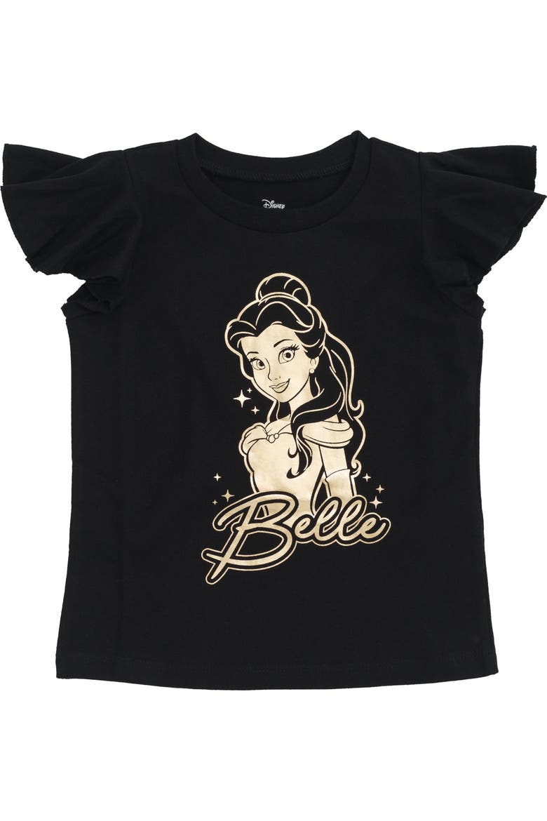 Beauty and the Beast 2-Piece T-Shirt and Tutu Skirt Set, Alternate, color, Belle Black Gold