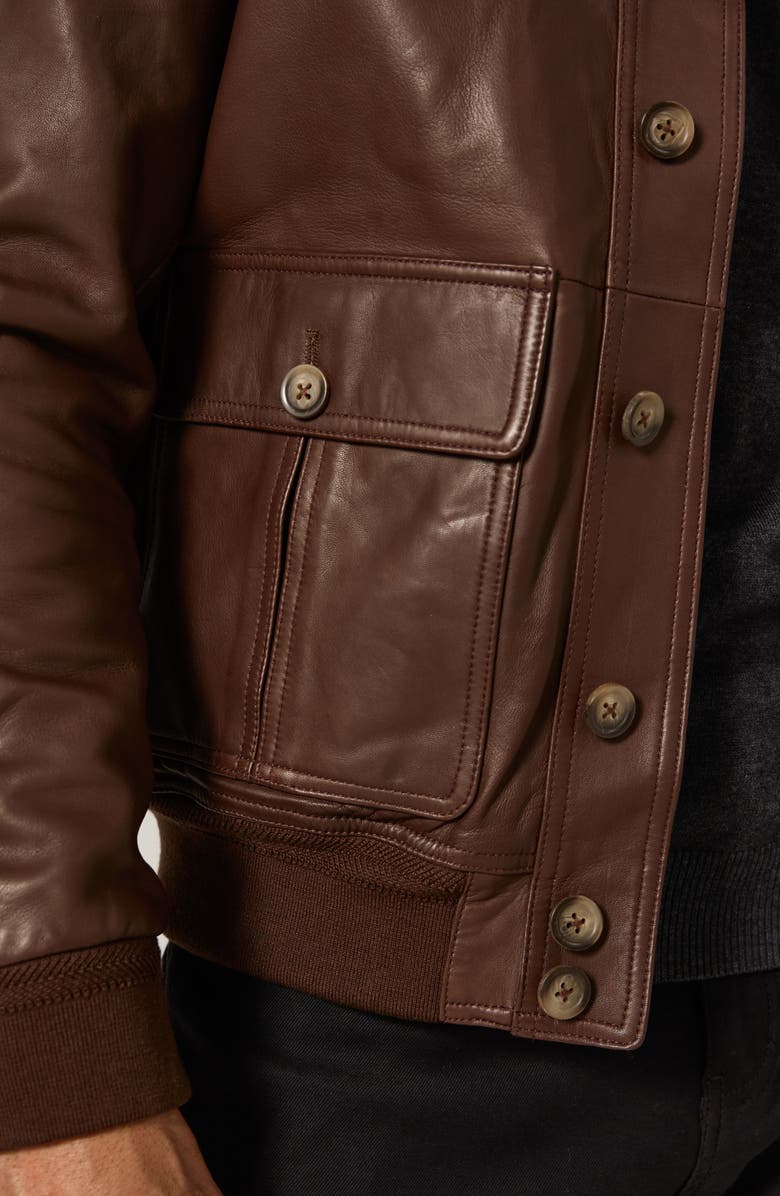 7 Diamonds Pathfinder Genuine Leather Jacket, Alternate, color, Chocolate