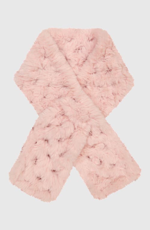Lyla Grant Fur-free Rex Rabbit (faux Fur) Knit Pull-through Scarf In Pink