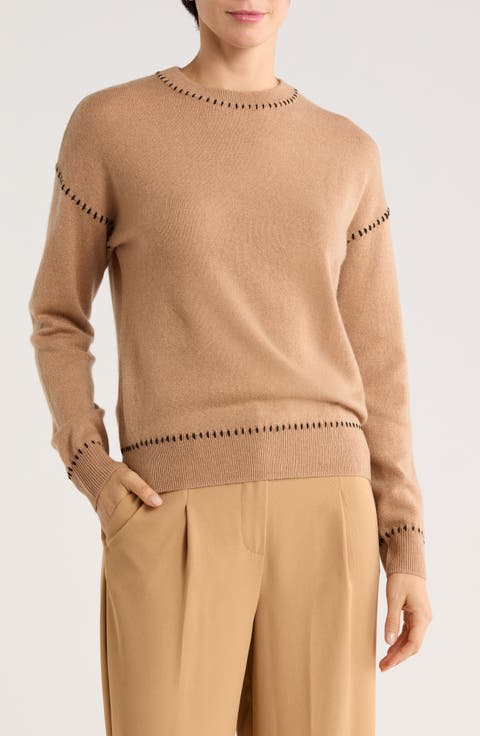 Whipstitch Wool & Cashmere Blend Sweater